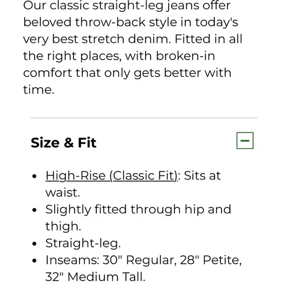 L.L. Bean Signature Original Fit Hi Rise Straight Leg 100% Cotton Jeans Women 10 - Picture 14 of 16